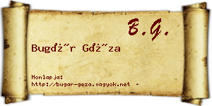 Bugár Géza névjegykártya