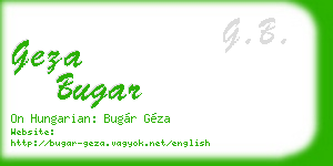 geza bugar business card
