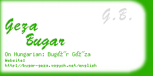 geza bugar business card